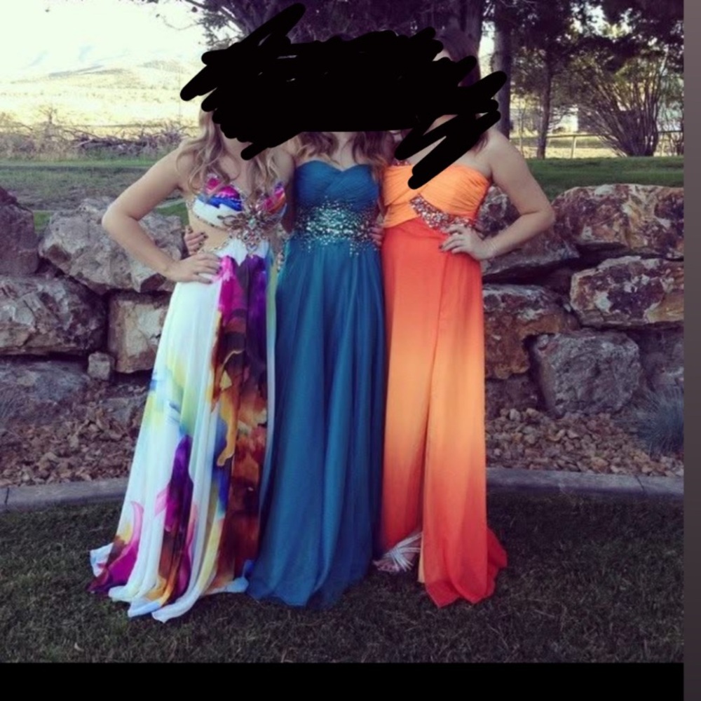 Multicolor Beaded Halter Floral Dress - Picture 6 of 7
